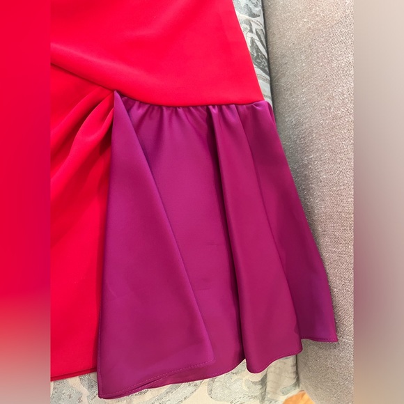 Red and Pink Strapless Mini Dress | Cocktail Dress | Strapless Fun Dress - Picture 5 of 10